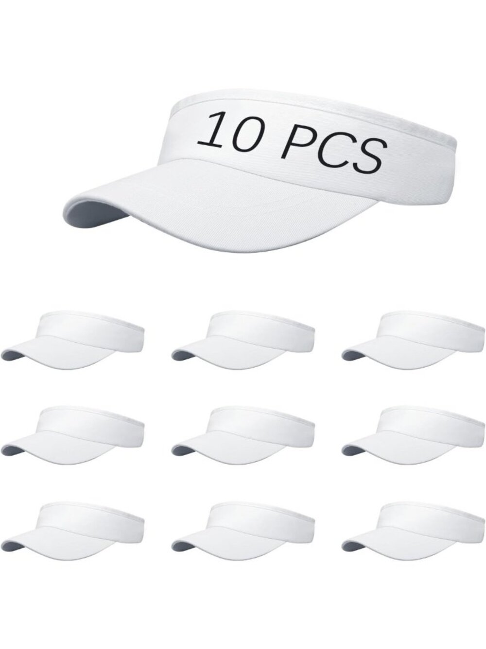 Adjustable Sun Visor Hat - UV Protection, Solid Color, Perfect for Golf & Beach